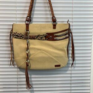 LOUVIER suede leather handbag